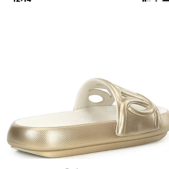 Michael Kors Splash Slide EVA Sandals. Gold - Picture 4 of 8
